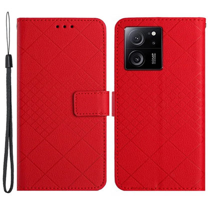 HT06 For Xiaomi 13T / 13T Pro / Redmi K60 Ultra Case PU Leather Rhombus Pattern Stand Smart Phone Cover