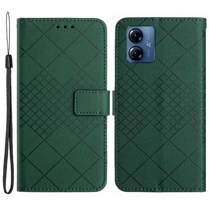 HT06 For Motorola Moto G54 5G Case Litchi Texture Imprinted Leather Cover