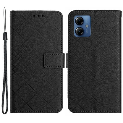 HT06 For Motorola Moto G54 5G Case Litchi Texture Imprinted Leather Cover