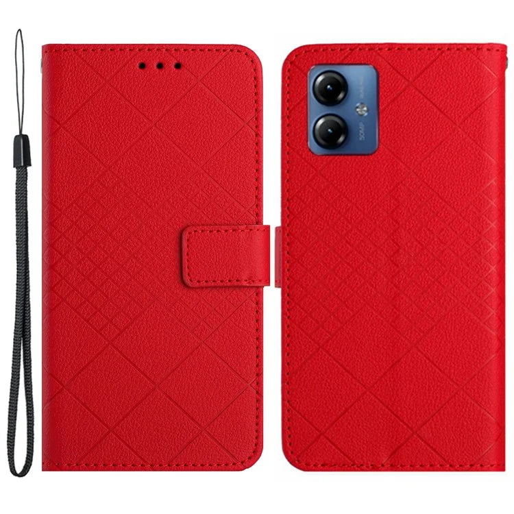 HT06 For Motorola Moto G54 5G Case Litchi Texture Imprinted Leather Cover