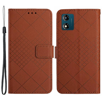 HT06 For Motorola Moto E13 4G Case Litchi Texture Leather Stand Phone Cover