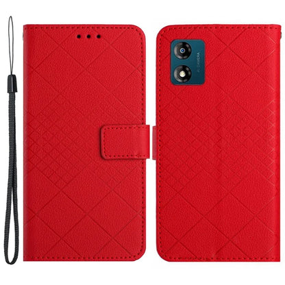 HT06 For Motorola Moto E13 4G Case Litchi Texture Leather Stand Phone Cover