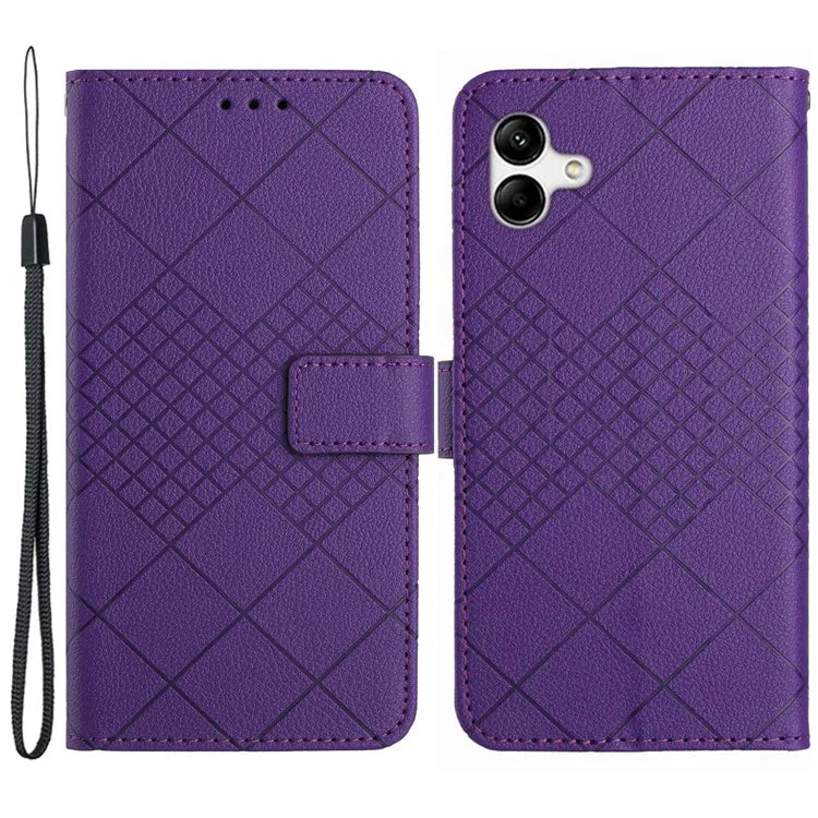 HT06 For Samsung Galaxy A05 4G Case Wallet Leather Imprinted Phone Cover