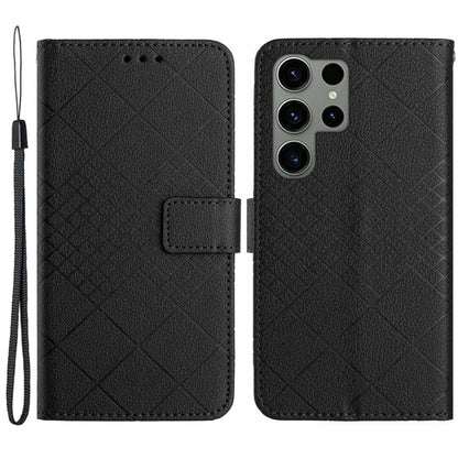 HT06 For Samsung Galaxy S23 Ultra Case Wallet Stand Litchi Texture Phone Cover