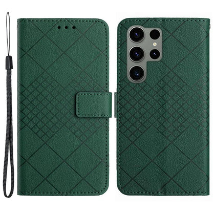 HT06 For Samsung Galaxy S23 Ultra Case Wallet Stand Litchi Texture Phone Cover
