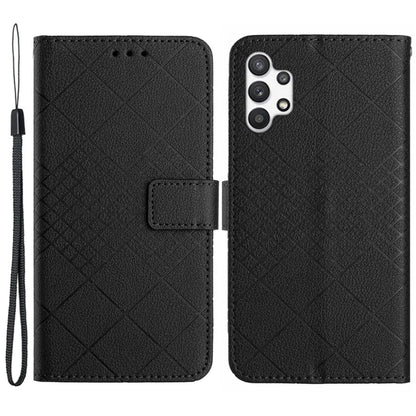 HT06 For Samsung Galaxy A13 4G Case Rhombus Imprinted Leather Phone Cover