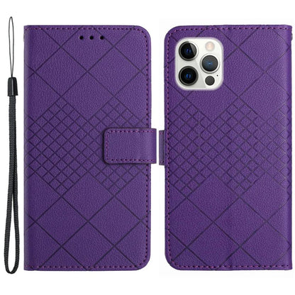 HT06 For iPhone 13 Pro 6.1 inch Case PU Leather Stand Shockproof Phone Cover