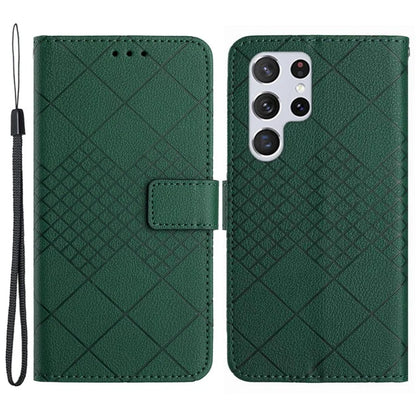 HT06 For Samsung Galaxy S22 Ultra 5G Case PU Leather Anti-scratch Phone Cover