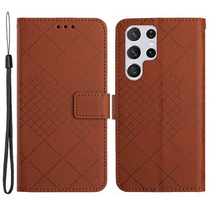 HT06 For Samsung Galaxy S22 Ultra 5G Case PU Leather Anti-scratch Phone Cover