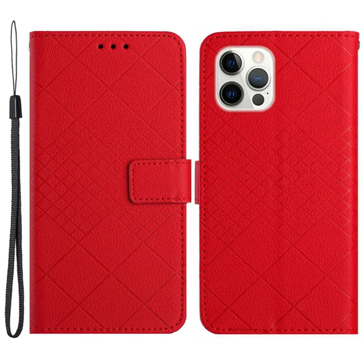 HT06 For iPhone 15 Pro Max Case PU Leather Litchi Texture Stand Phone Cover