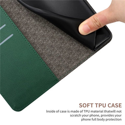 HT06 For iPhone 13 6.1 inch Case Imprint Rhombus Pattern Stand PU Leather Phone Cover