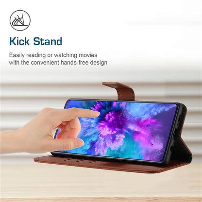 HT06 For iPhone 13 6.1 inch Case Imprint Rhombus Pattern Stand PU Leather Phone Cover