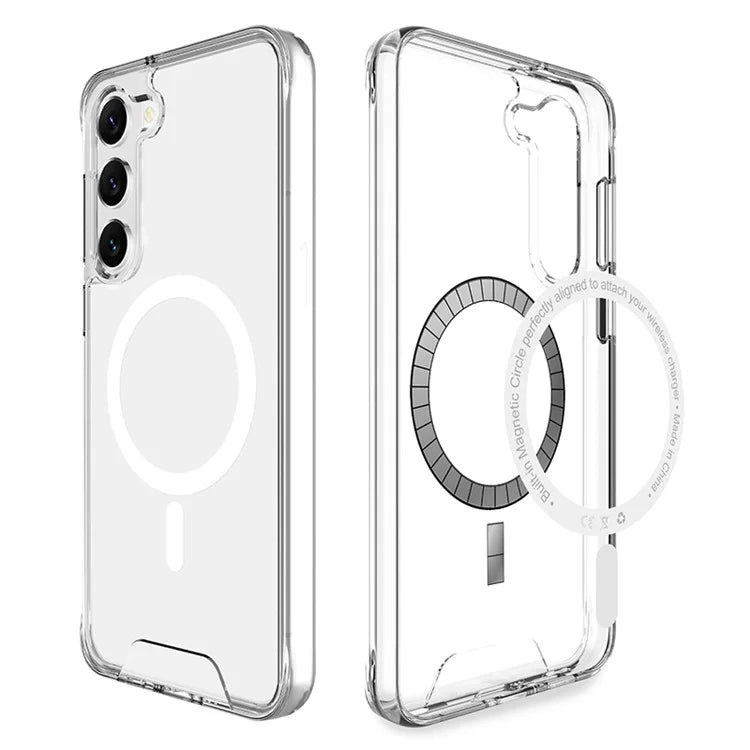 For Samsung Galaxy S23 Case Compatible with MagSafe Military Grade TPU+PC Clear Phone Cover