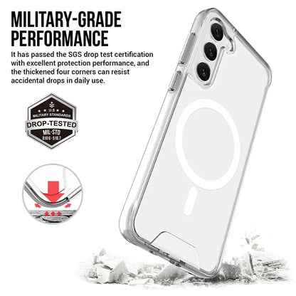 For Samsung Galaxy S23 Case Compatible with MagSafe Military Grade TPU+PC Clear Phone Cover