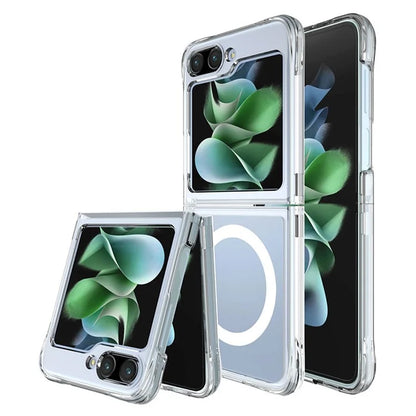 For Samsung Galaxy Z Flip5 5G Clear Case Magnetic Phone Cover Compatible with MagSafe