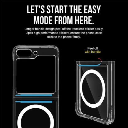 For Samsung Galaxy Z Flip5 5G Clear Case Magnetic Phone Cover Compatible with MagSafe
