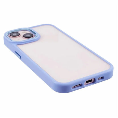 For iPhone 14 Case TPU+PC Scratch-resistant Smart Phone Cover with Metal Button