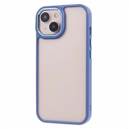 For iPhone 14 Case TPU+PC Scratch-resistant Smart Phone Cover with Metal Button