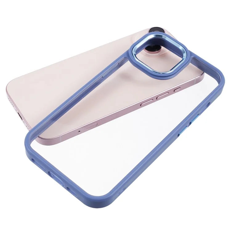 For iPhone 14 Case TPU+PC Scratch-resistant Smart Phone Cover with Metal Button