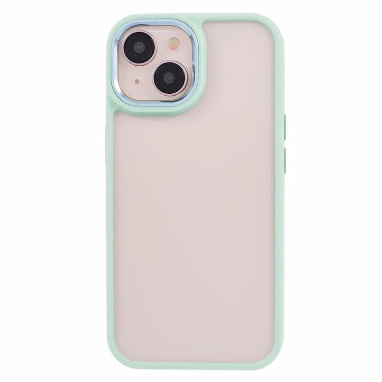 For iPhone 14 Case TPU+PC Scratch-resistant Smart Phone Cover with Metal Button