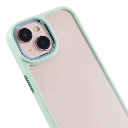For iPhone 14 Case TPU+PC Scratch-resistant Smart Phone Cover with Metal Button