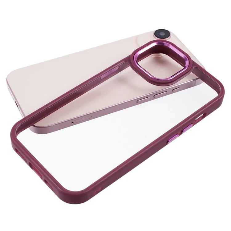 For iPhone 14 Case TPU+PC Scratch-resistant Smart Phone Cover with Metal Button