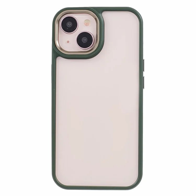 For iPhone 14 Case TPU+PC Scratch-resistant Smart Phone Cover with Metal Button