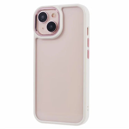 For iPhone 14 Case TPU+PC Scratch-resistant Smart Phone Cover with Metal Button