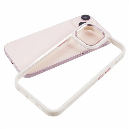 For iPhone 14 Case TPU+PC Scratch-resistant Smart Phone Cover with Metal Button