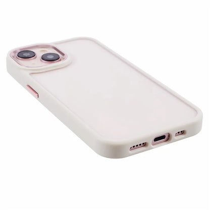 For iPhone 14 Case TPU+PC Scratch-resistant Smart Phone Cover with Metal Button