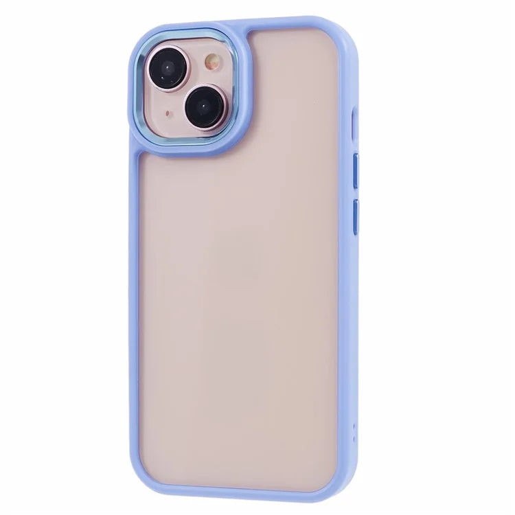 For iPhone 14 Plus Case TPU+PC Clear Shockproof Phone Protector with Metal Button