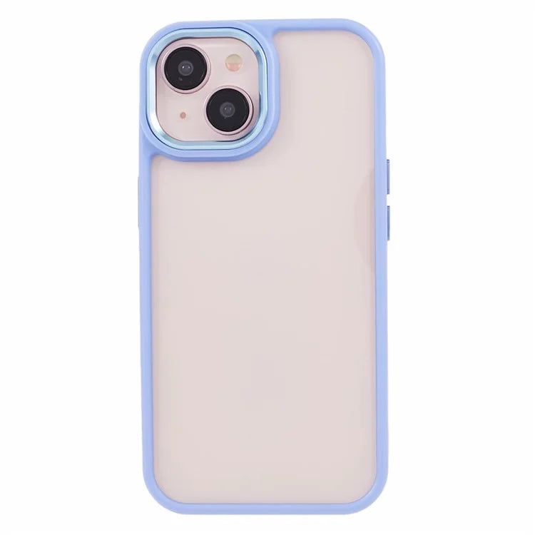 For iPhone 14 Plus Case TPU+PC Clear Shockproof Phone Protector with Metal Button