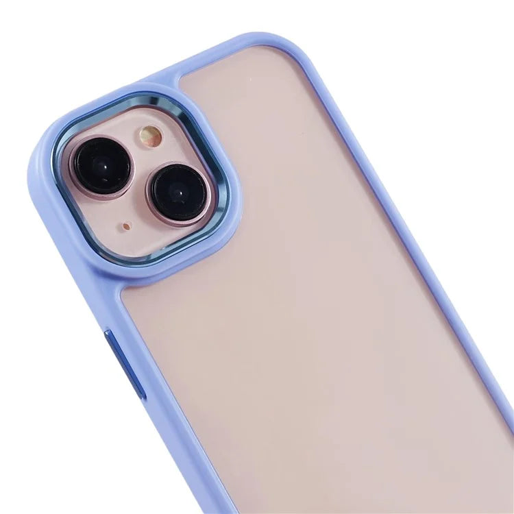 For iPhone 14 Plus Case TPU+PC Clear Shockproof Phone Protector with Metal Button