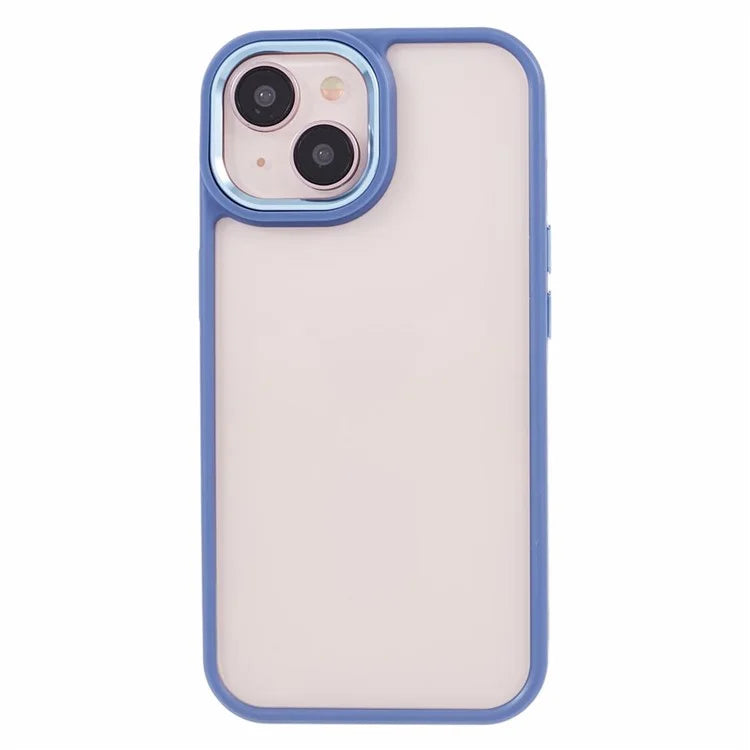 For iPhone 14 Plus Case TPU+PC Clear Shockproof Phone Protector with Metal Button