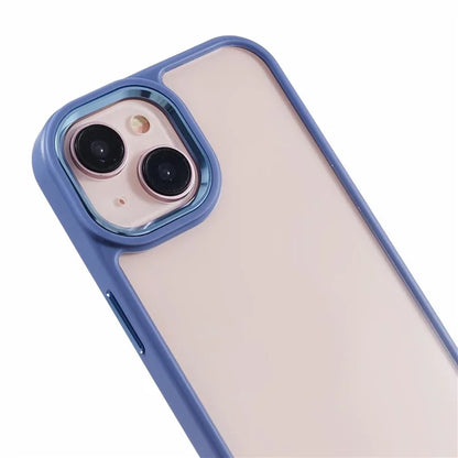 For iPhone 14 Plus Case TPU+PC Clear Shockproof Phone Protector with Metal Button