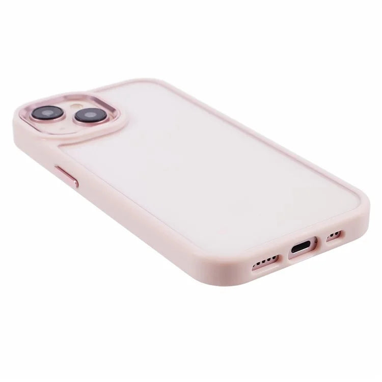 For iPhone 14 Plus Case TPU+PC Clear Shockproof Phone Protector with Metal Button