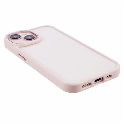 For iPhone 14 Plus Case TPU+PC Clear Shockproof Phone Protector with Metal Button