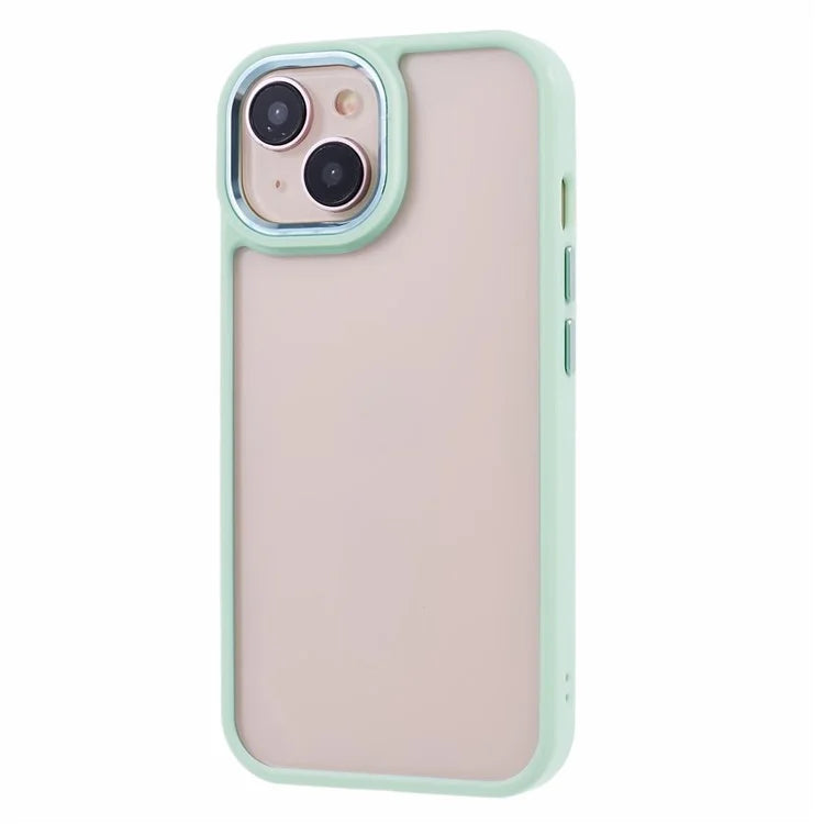 For iPhone 14 Plus Case TPU+PC Clear Shockproof Phone Protector with Metal Button