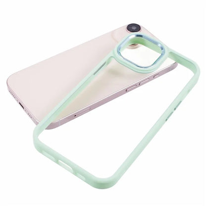 For iPhone 14 Plus Case TPU+PC Clear Shockproof Phone Protector with Metal Button