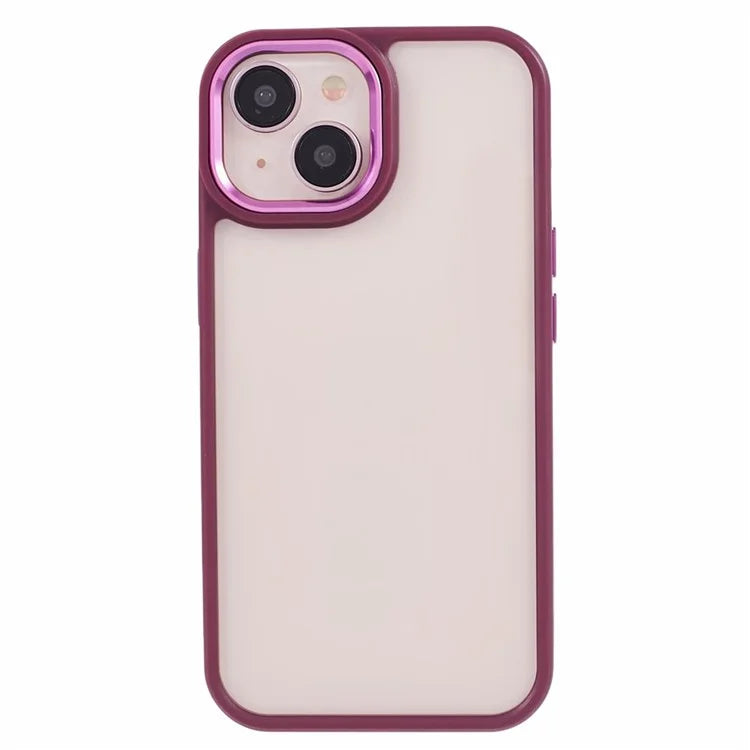 For iPhone 14 Plus Case TPU+PC Clear Shockproof Phone Protector with Metal Button