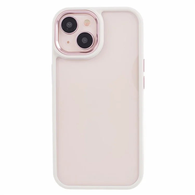 For iPhone 14 Plus Case TPU+PC Clear Shockproof Phone Protector with Metal Button