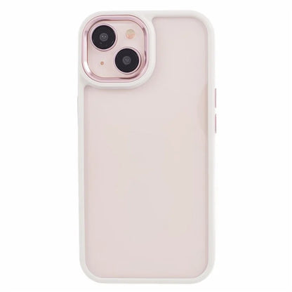 For iPhone 14 Plus Case TPU+PC Clear Shockproof Phone Protector with Metal Button