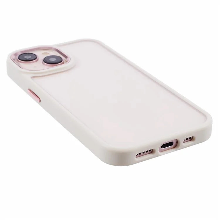 For iPhone 14 Plus Case TPU+PC Clear Shockproof Phone Protector with Metal Button