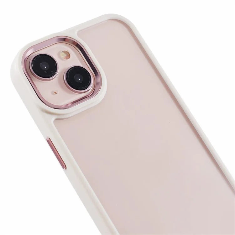 For iPhone 14 Plus Case TPU+PC Clear Shockproof Phone Protector with Metal Button