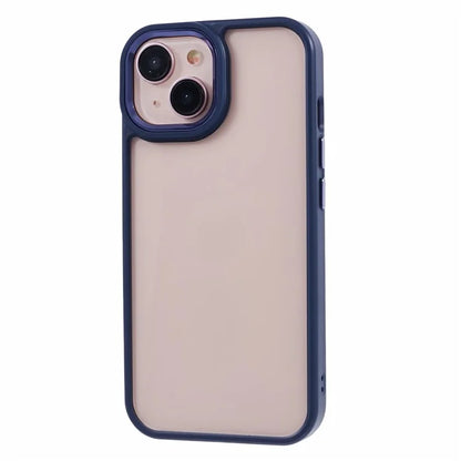 For iPhone 14 Plus Case TPU+PC Clear Shockproof Phone Protector with Metal Button