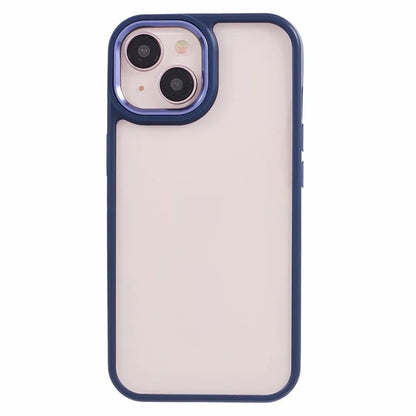 For iPhone 14 Plus Case TPU+PC Clear Shockproof Phone Protector with Metal Button