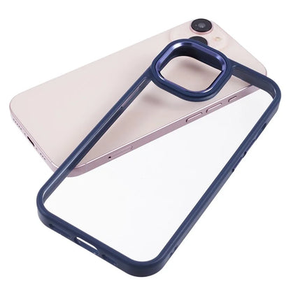 For iPhone 14 Plus Case TPU+PC Clear Shockproof Phone Protector with Metal Button