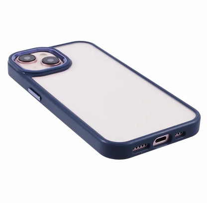 For iPhone 14 Plus Case TPU+PC Clear Shockproof Phone Protector with Metal Button