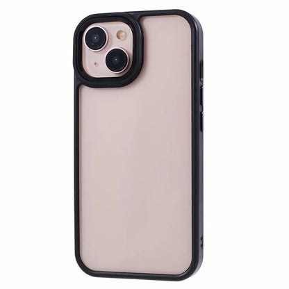 For iPhone 14 Plus Case TPU+PC Clear Shockproof Phone Protector with Metal Button