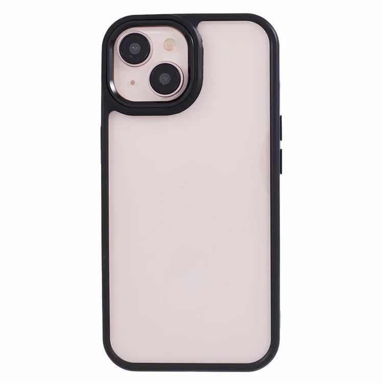 For iPhone 14 Plus Case TPU+PC Clear Shockproof Phone Protector with Metal Button